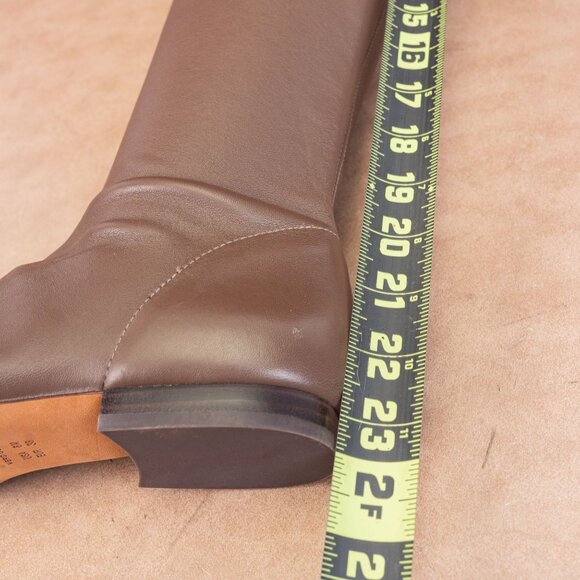 Vince Women Nissa Brown Leather OTK Zip Low Heel Fashion Boots sz 8US EUR 38 - Picture 8 of 10